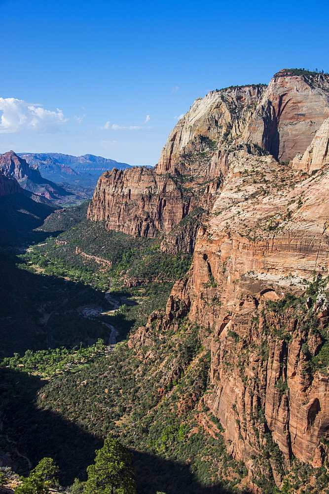 View over the Zion National Park from Angel's Landing, Zion National Park, Utah, United States of America, North America