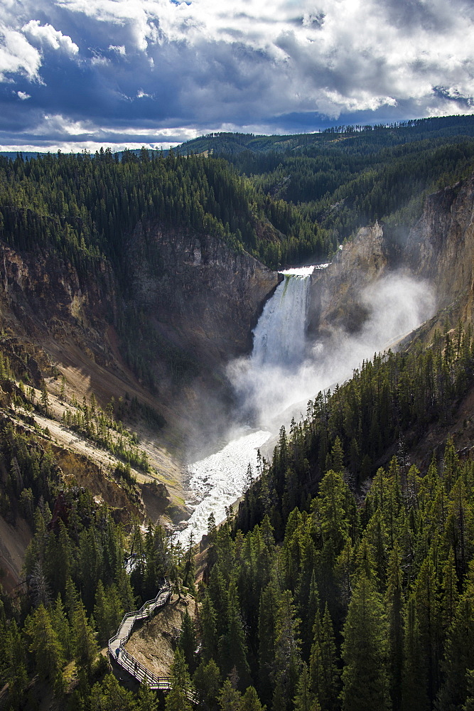 The Upper Falls in the Grand Canyon of Yellowstone in the Yellowstone National Park, UNESCO World Heritage Site, Wyoming, United States of America, North America