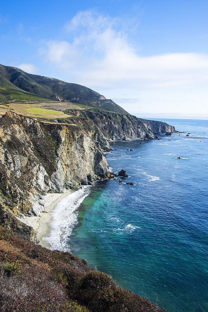 The rocky coast of the Big Sur near Bixby bridge, California, USA