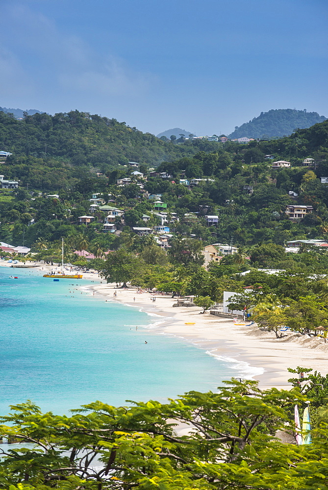 View over the beach of Grande Anse, Grenada, Windward Islands, West Indies, Caribbean, Central America