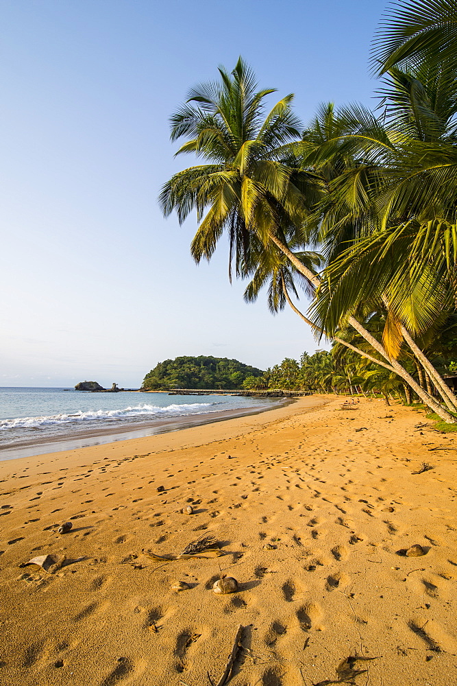 Beautiful beach in the Bom Bom Resort, UNESCO Biosphere Reserve, Principe, Sao Tome and Principe, Atlantic Ocean, Africa