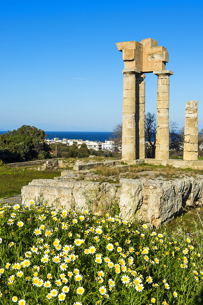 Temple of Apollo at the Acropolis, Rhodes, Dodecanese, Greek Islands, Greece, Europe