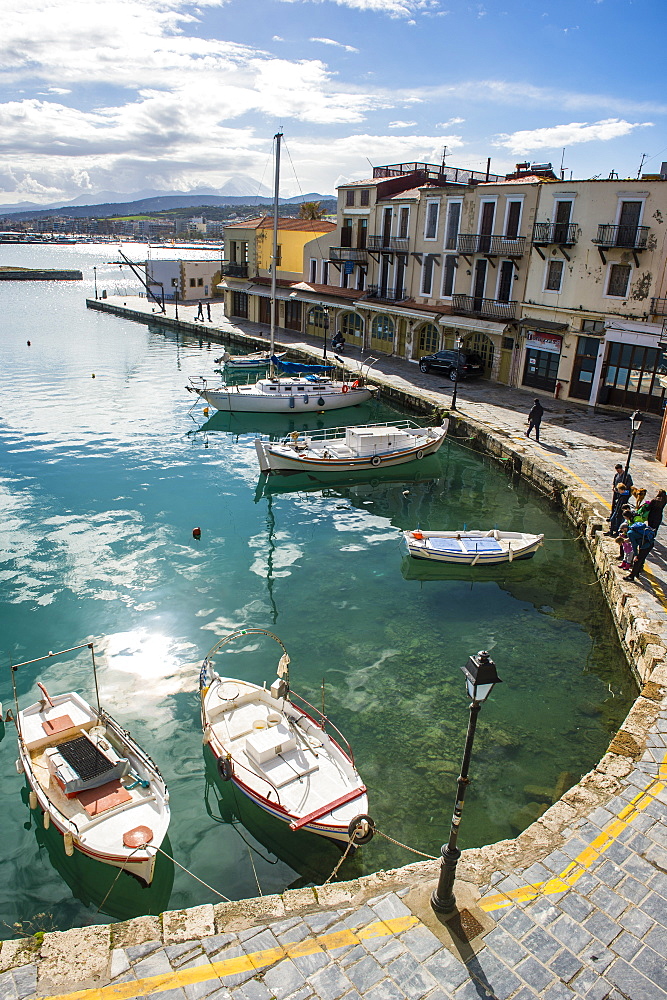 Venetian Harbour, Rethymno, Crete, Greek Islands, Greece, Europe