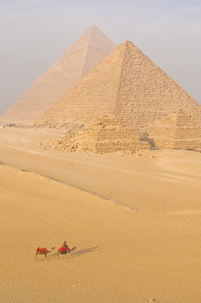 The Pyramids of Giza, UNESCO World Heritage Site, near Cairo, Egypt, North Africa, Africa