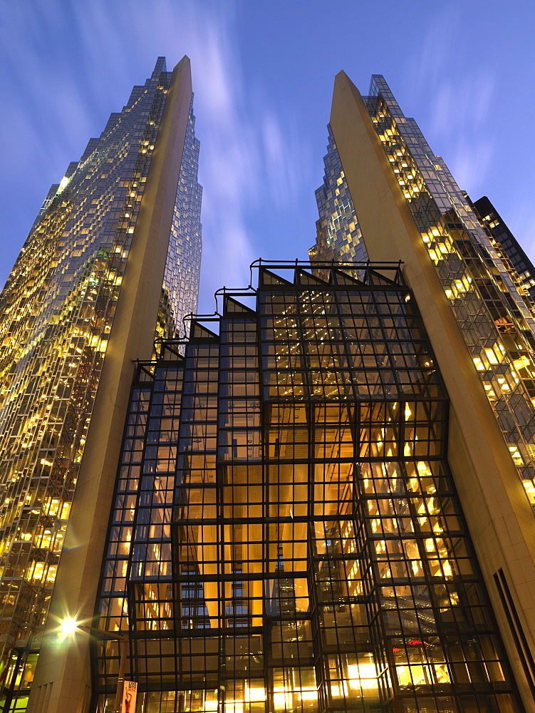 Royal Bank Plaza building, Financial District at dusk, Toronto, Ontario, Canada, North America