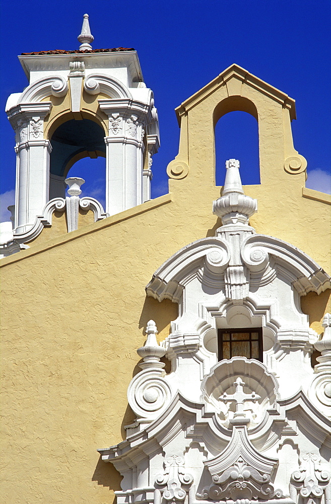 Exterior detail of Congregational Church, Coral Gables, Florida, United States of America, North America