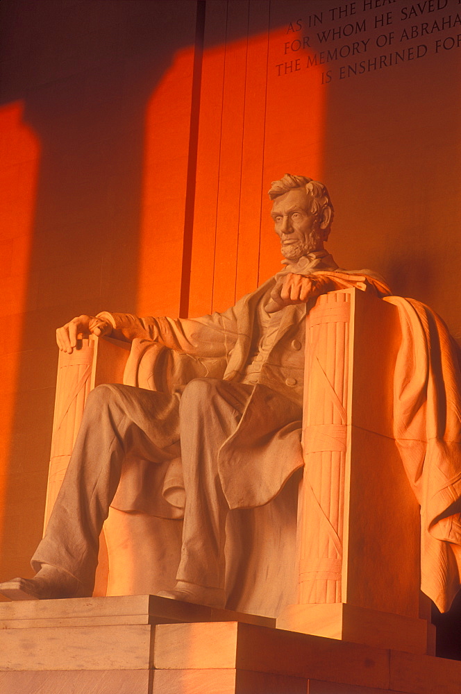 Lincoln Memorial,by sculptor Daniel Chester French, Washington D.C., United Statse of America, North America