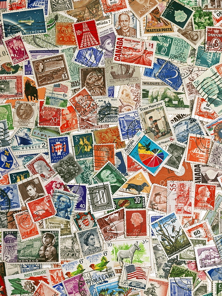 International postage stamps of the world