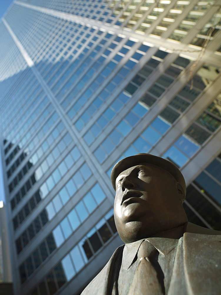 Detail of Encounter, a bronze sculpture by William McElcheran, Financial District, Toronto, Ontario, Canada, North America