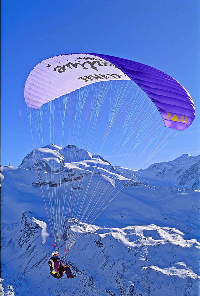 Ski parasailing, Zermatt, Switzerland, Europe