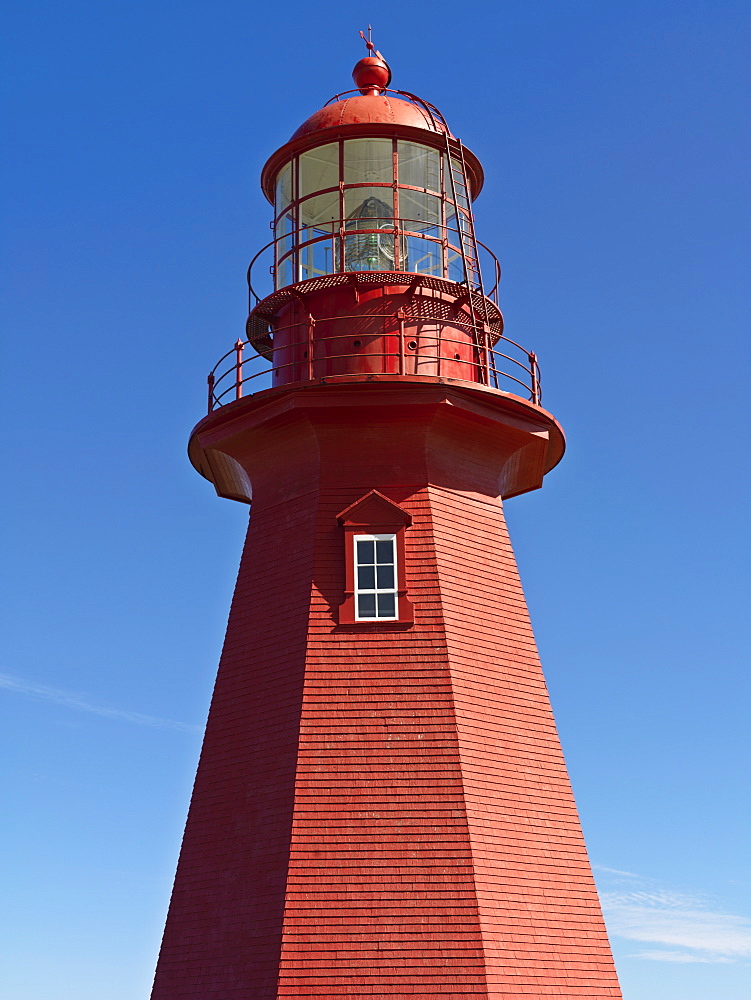 Musee des Phares (Lighthouse Museum) red painted lighthouse erected 1906, Le Martre, Gaspesie, Quebec, Canada, North America