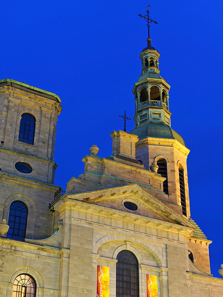 Exterior view of Basilica of Notre-Dame, Quebec City, Quebec, Canada, North America