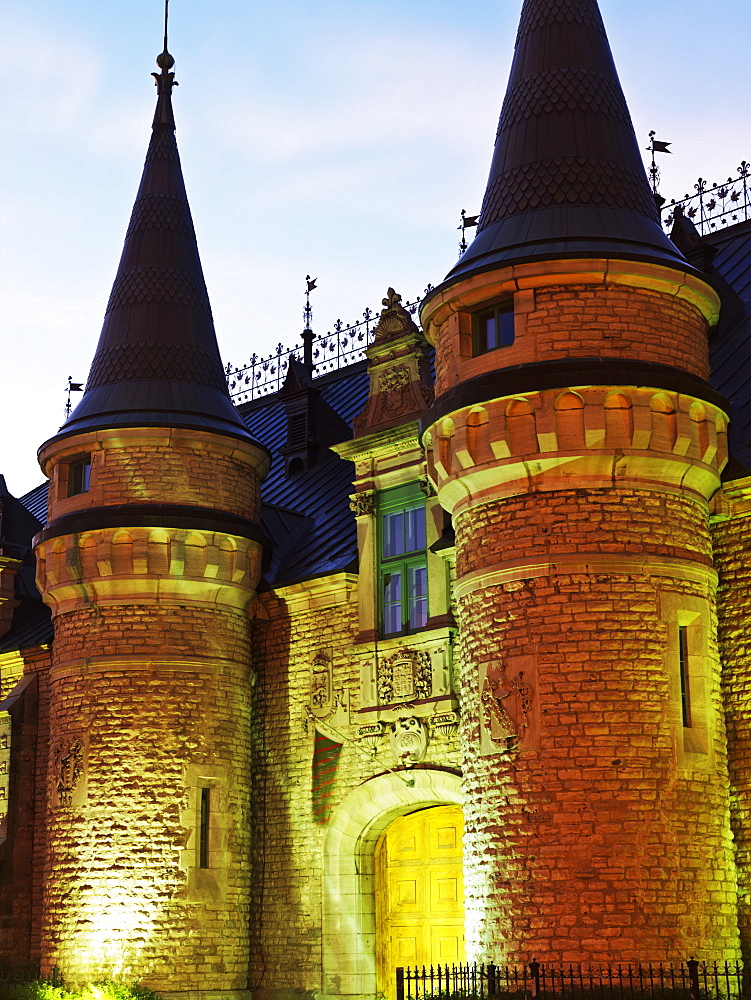 Manege Militaire (the Armory) at dusk, Quebec City, Quebec, Canada, North America