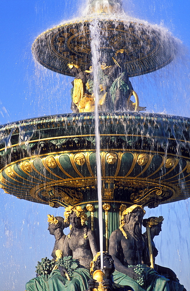 Fountain, Place de la Concorde, Paris, France, Europe