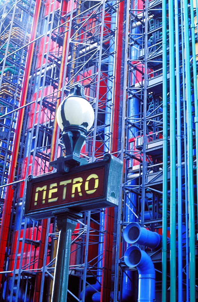 Metro sign, Paris, France, Europe