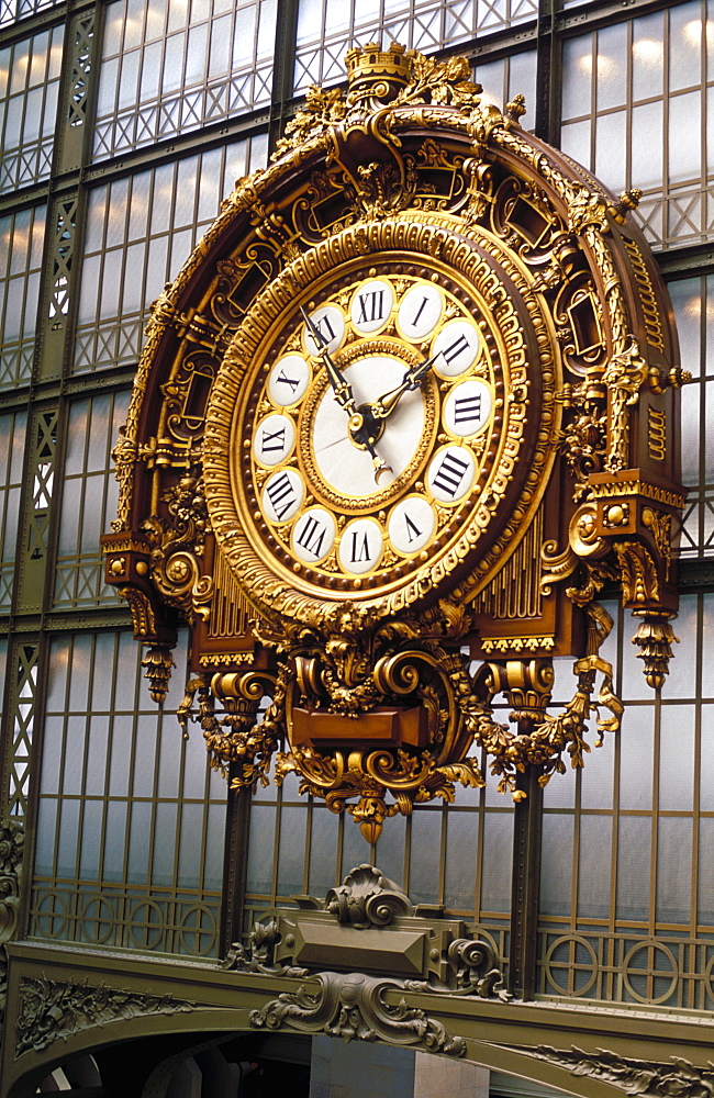 Clock, Musee d'Orsay, Paris, France, Europe