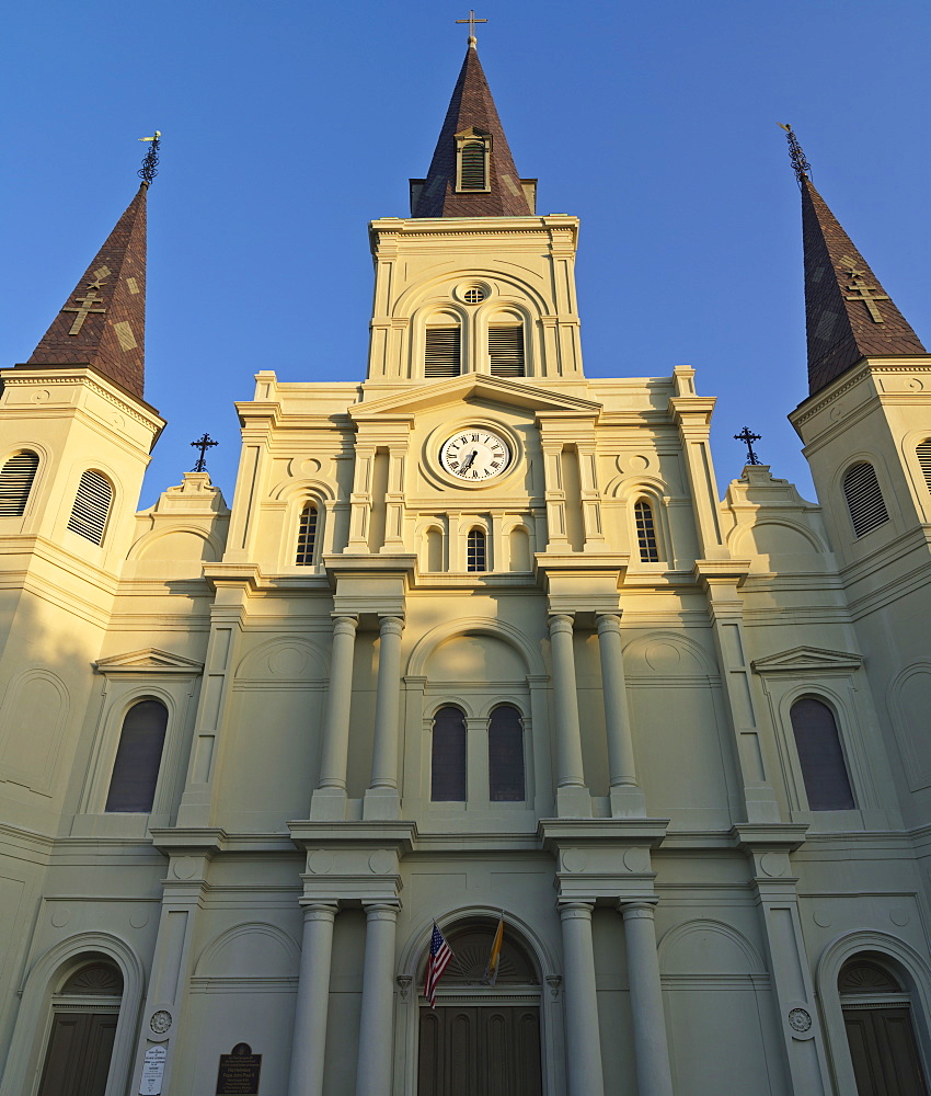 St. Louis Cathedral on Jackson Square at dawn, French Quarter, New Orleans, Louisiana, United States of America, North America