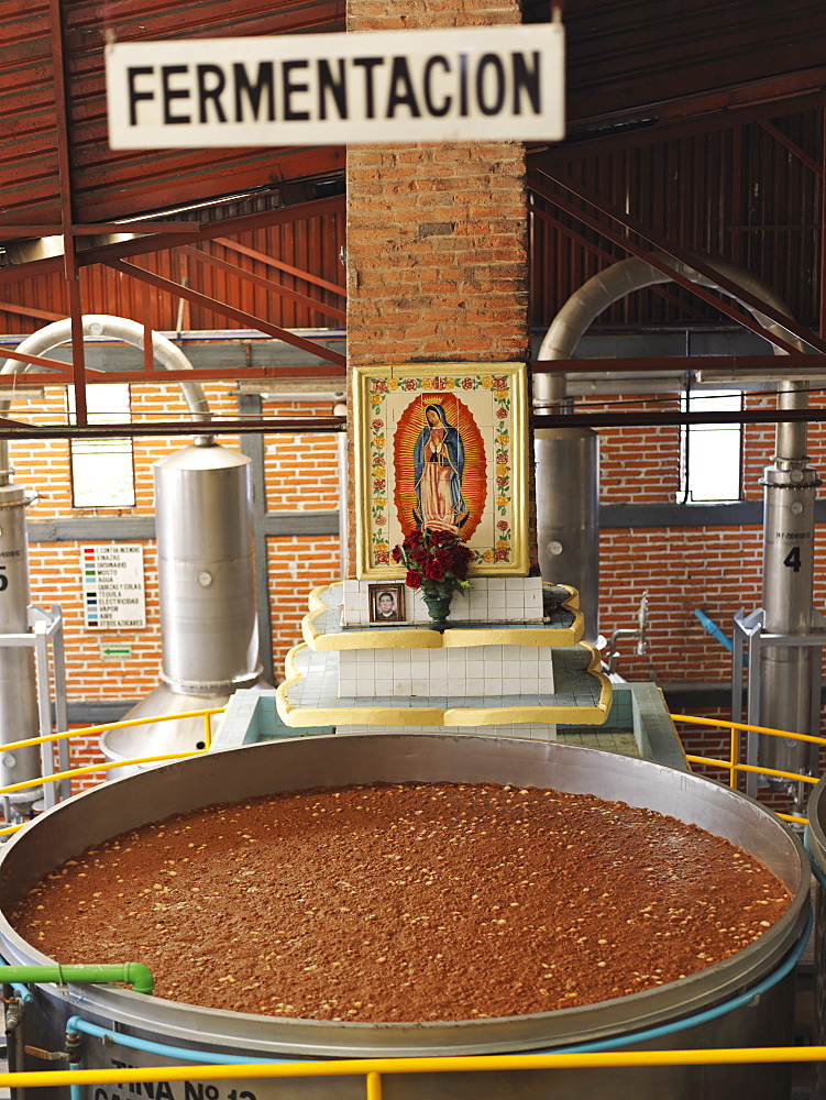 Fermentation vats for the production of tequila, Tequila, Jalisco, Mexico, North America