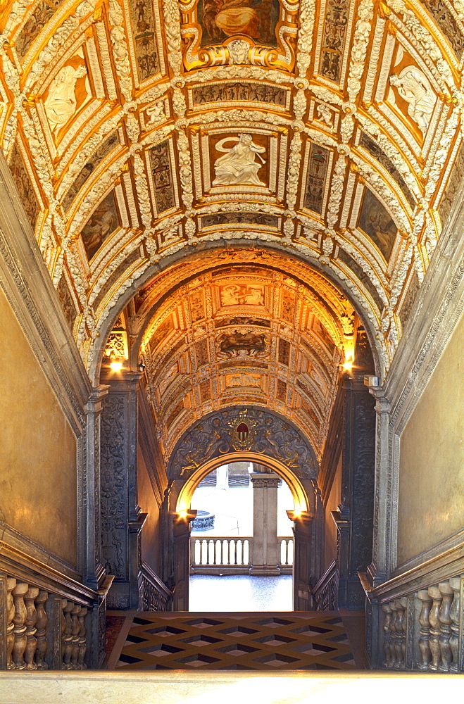 Scala d'Oro, Doge's Palace, Venice, UNESCO World Heritage Site, Veneto, Italy, Europe