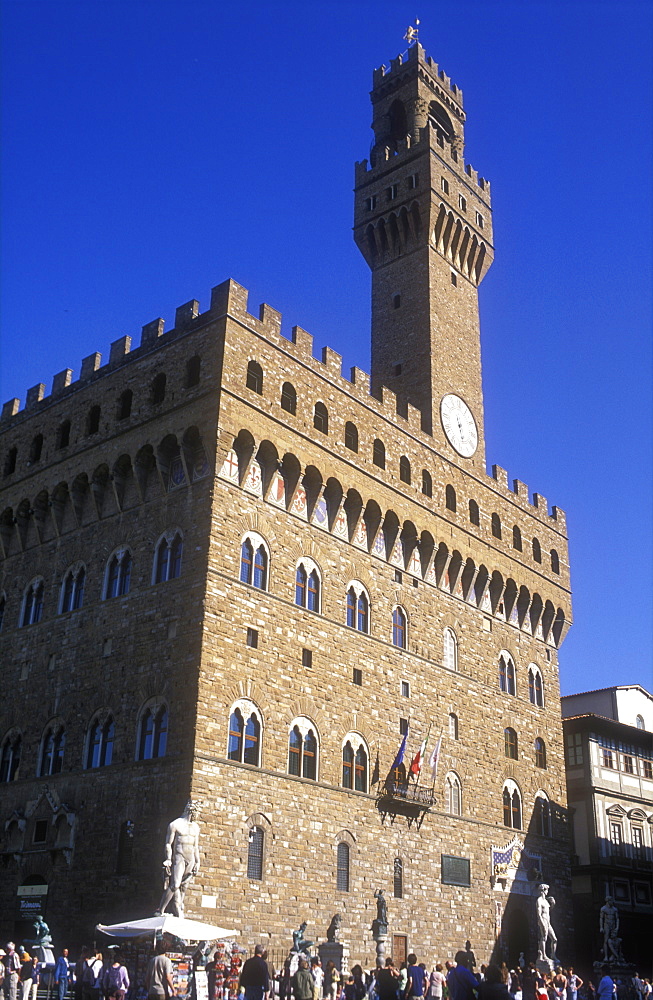 Palazzo Vecchio, Piazza della Signoria, Florence, UNESCO World Heritage Site, Tuscany, Italy, Europe