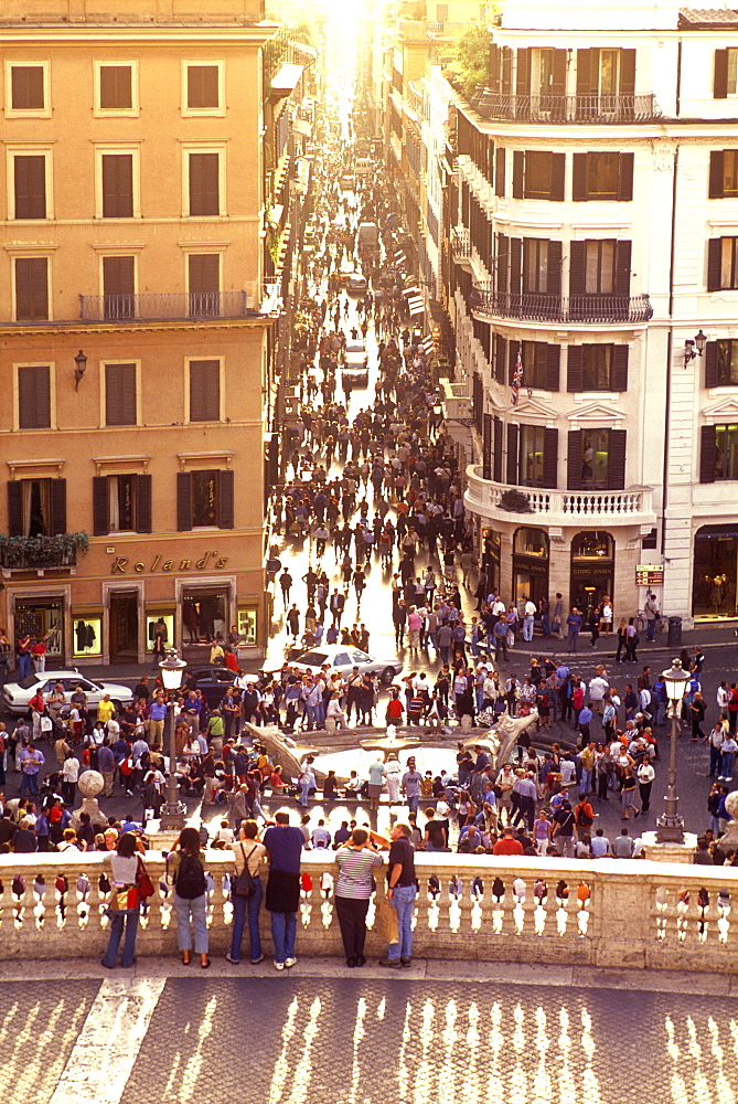 The Spanish Steps with a view of Via Conotti, Rome, Italy, Europe