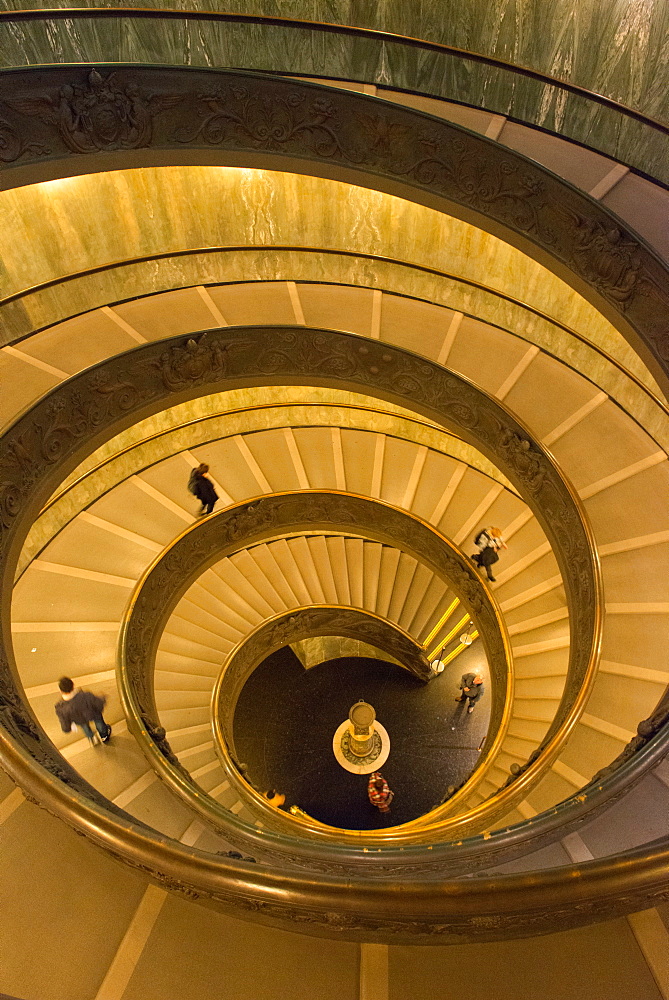 Spiral stairs of the Vatican Museums, designed by Giuseppe Momo in 1932, Rome, Lazio, Italy, Europe