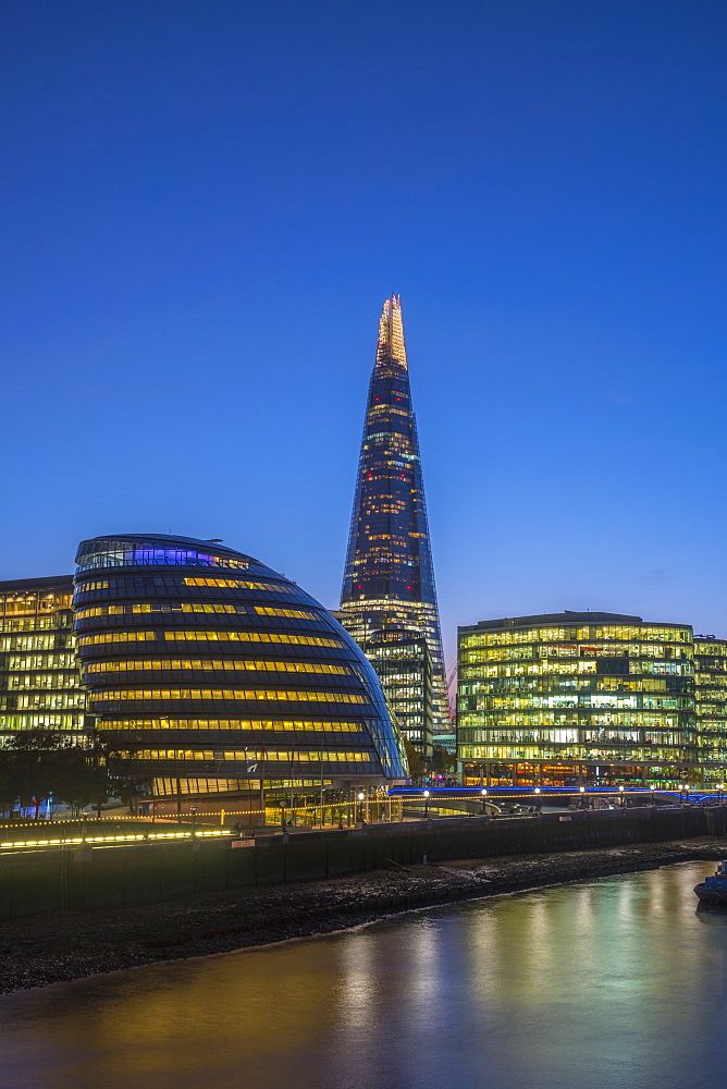 The Shard and City Hall by River Thames, Southwark, London, England, United Kingdom, Europe