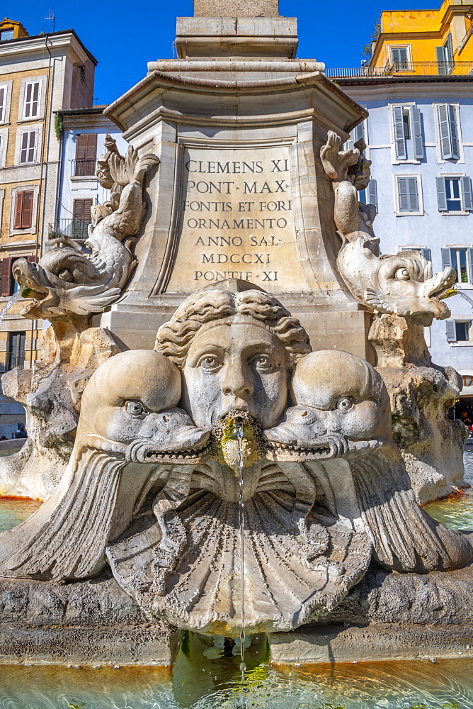 Piazza della Rotunda, Fontana del Pantheon, Pigna, Rome, Lazio, Italy, Europe