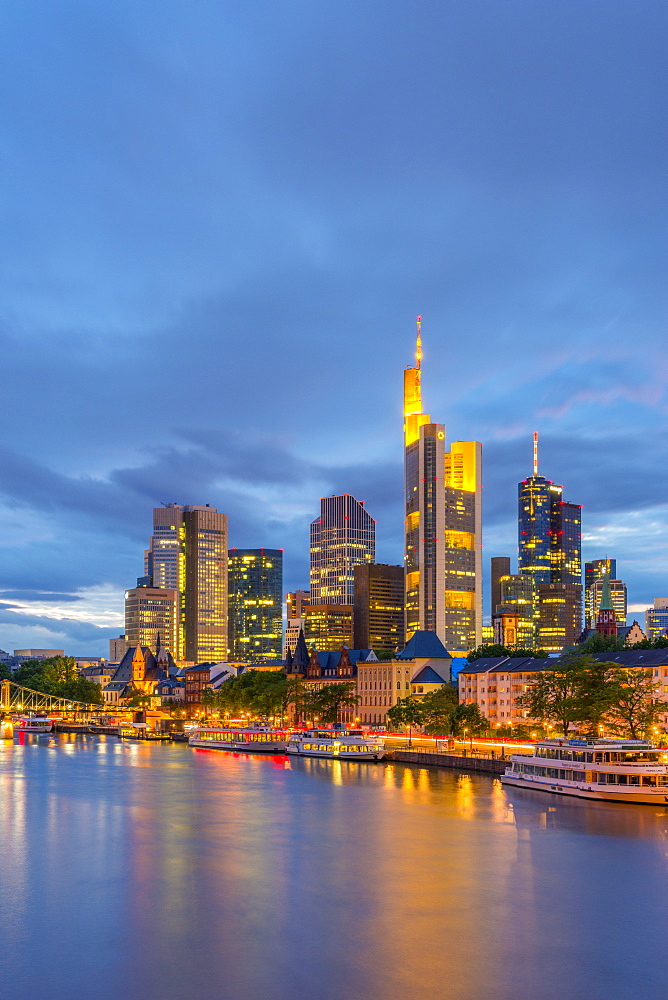 City skyline across River Main, Frankfurt am Main, Hesse, Germany, Europe