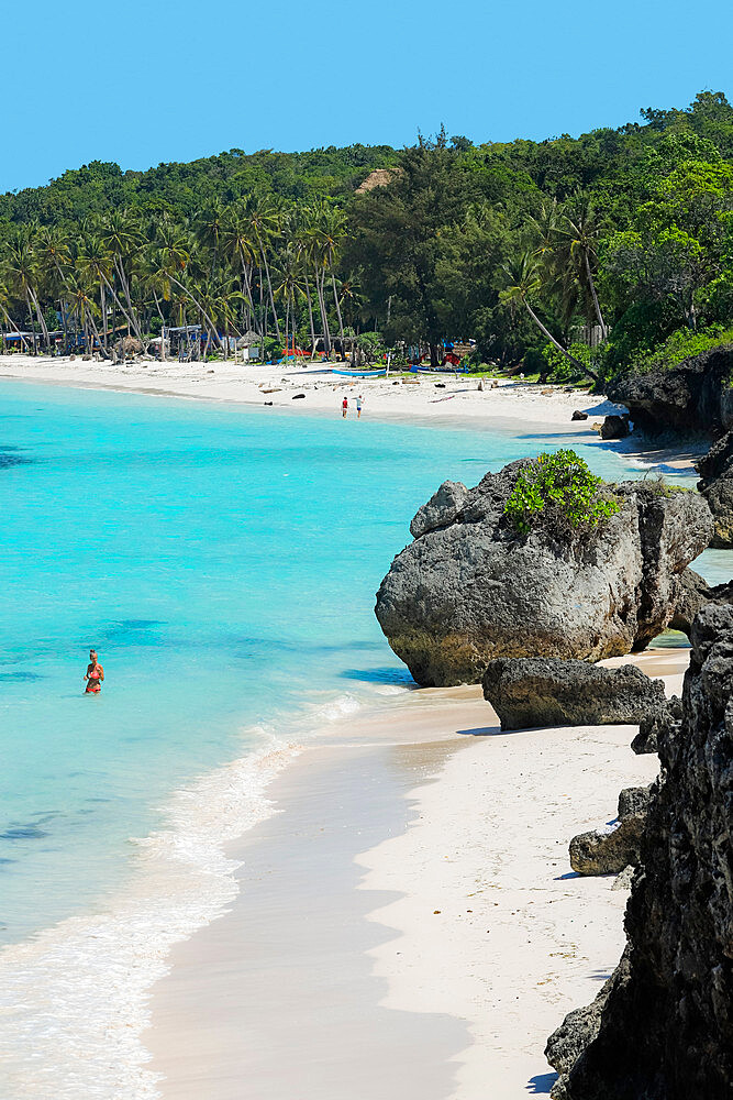 Fine white sand on Bira Beach at this resort town in the far South, 190km from Makassar, Tanjung Bira, South Sulawesi, Indonesia, Southeast Asia, Asia