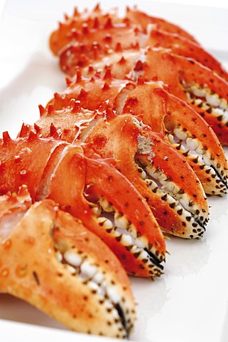 Crab pincers on a plate