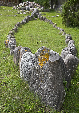 Stones set in the layout of a ship, Bunge, Gotland, Sweden