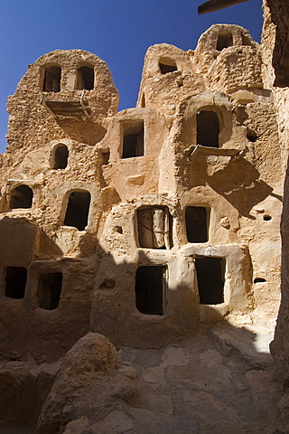 Storage rooms or ghorfas in Nalut, Nafusah Mountains, Libya