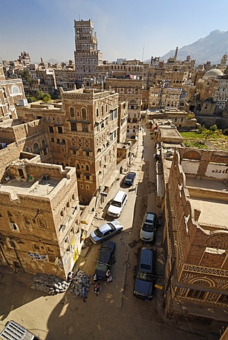 Historic old town of Sanaa, SanaÂ´a, Unesco World Heritage Site, Yemen