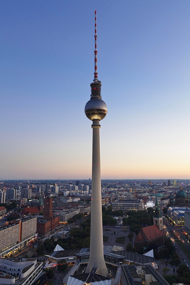 View from the Hotel Park Inn on Alexanderplatz with TV tower, Berlin Mitte, Berlin, Germany, Europe