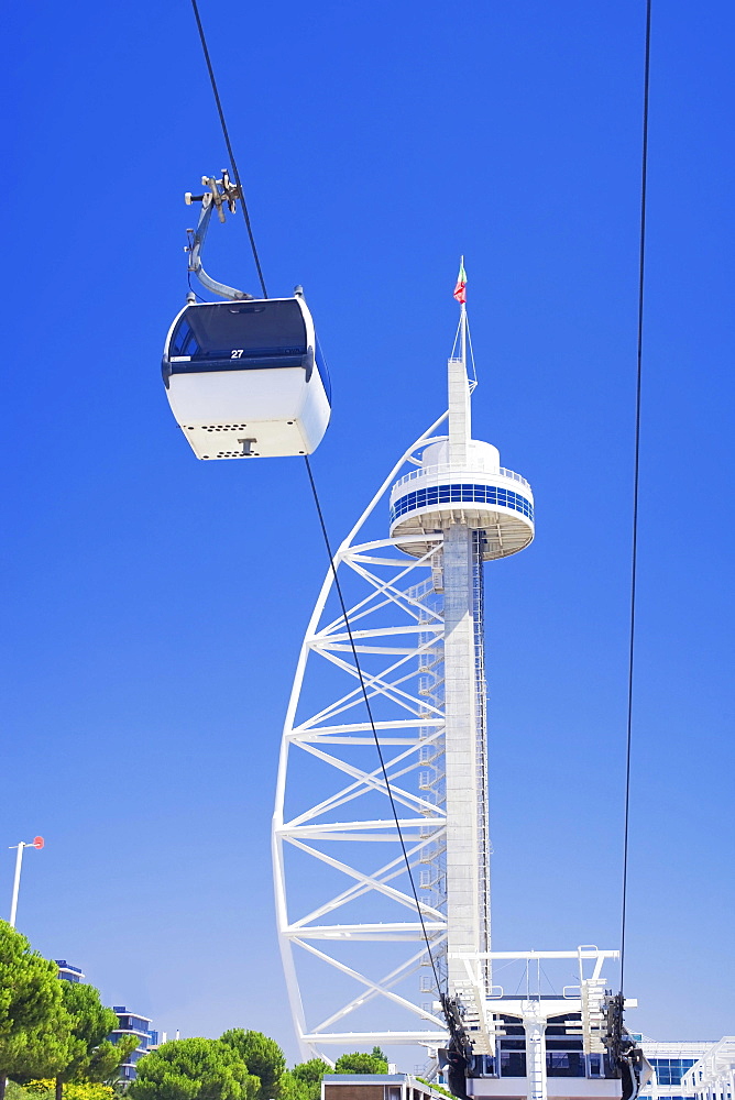 Vasco da Gama Tower with funicular, Lisbon, Portugal, Europe