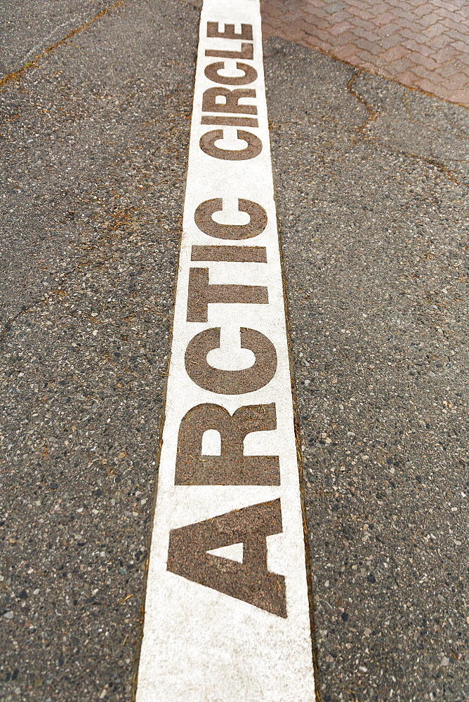 Arctic Circle marking, Santa Claus Village, Rovaniemi, Lapland, Finland, Europe