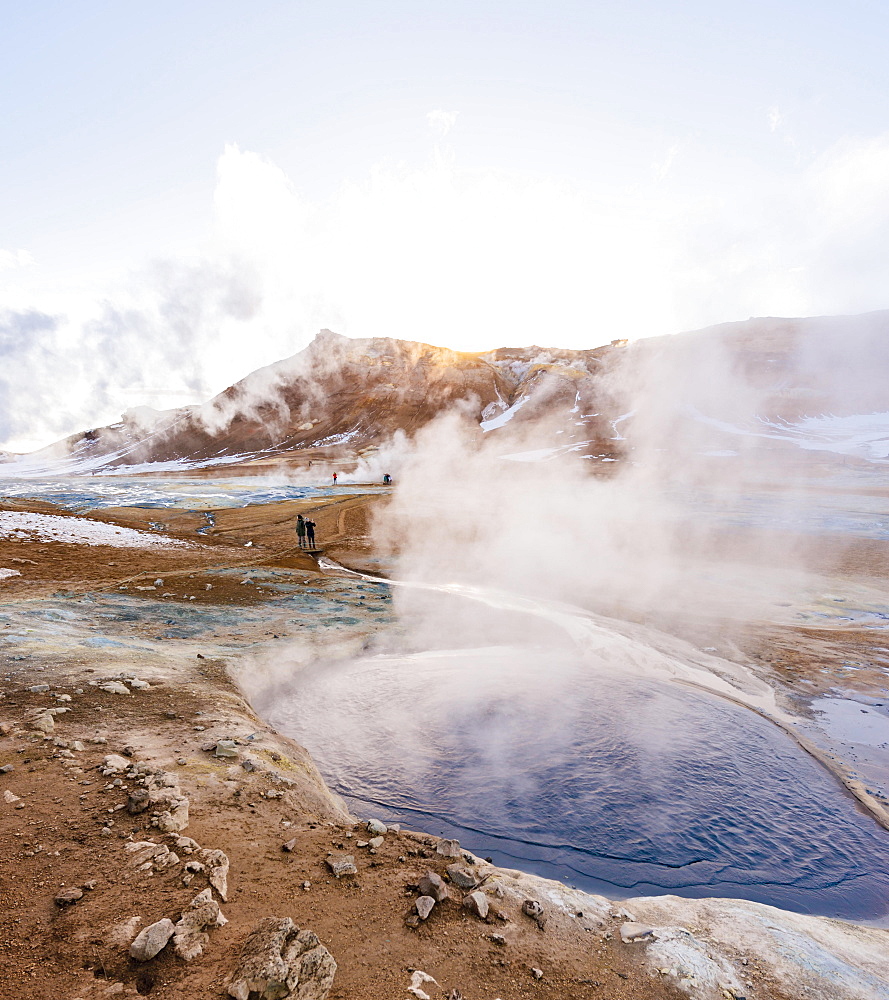 Steaming hot springs, geothermal area Hverarönd, also Hverir or Namaskard, Northern Iceland, Iceland, Europe