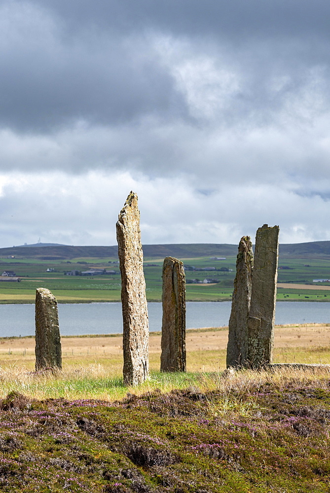 Ring of Brodgar, circa 2500 BC, Neolithic Stone Circle, Henge, UNESCO World Heritage Site, Orkney Mainland, Scotland, United Kingdom, Europe