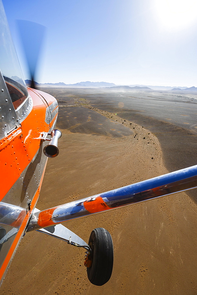 Aerial view, flight over desert landscape, Sossusvlei National Park, Namib-Naukluft National Park, Namibia, Africa