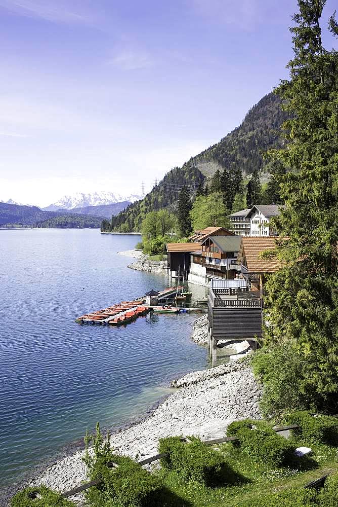 Townscape, Walchensee, Upper Bavaria, Bavaria, Germany, Europe