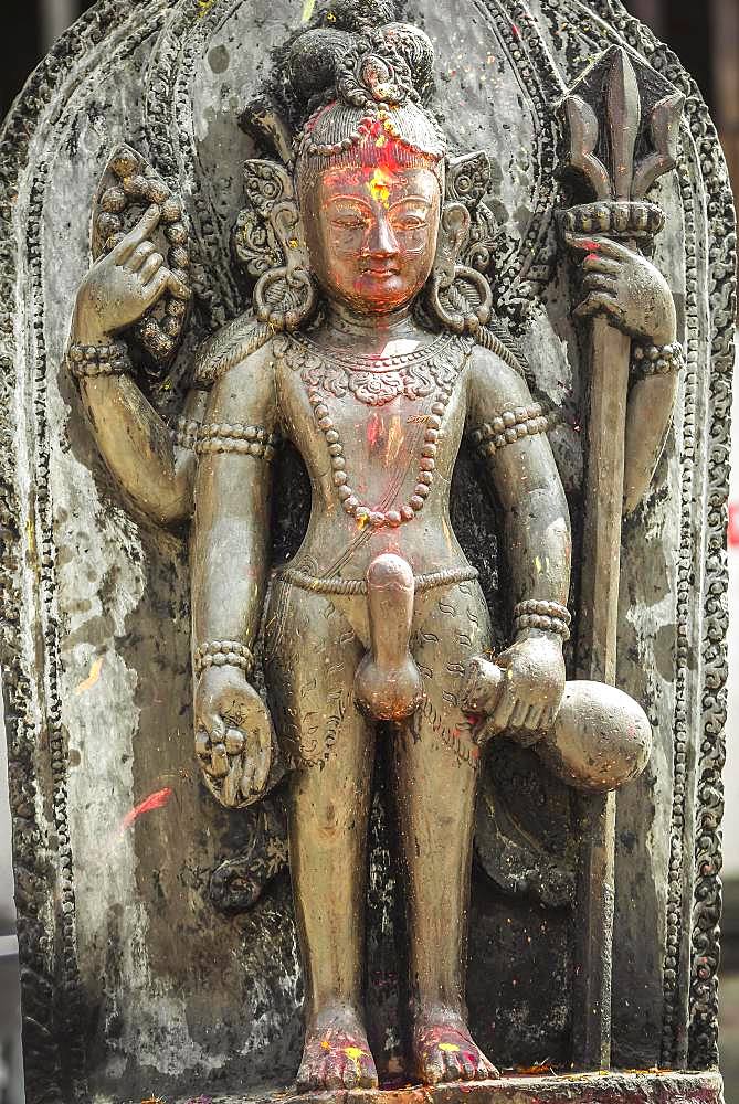 Hindu deity, Phallus, Kathmandu, Himalaya region, Nepal, Asia