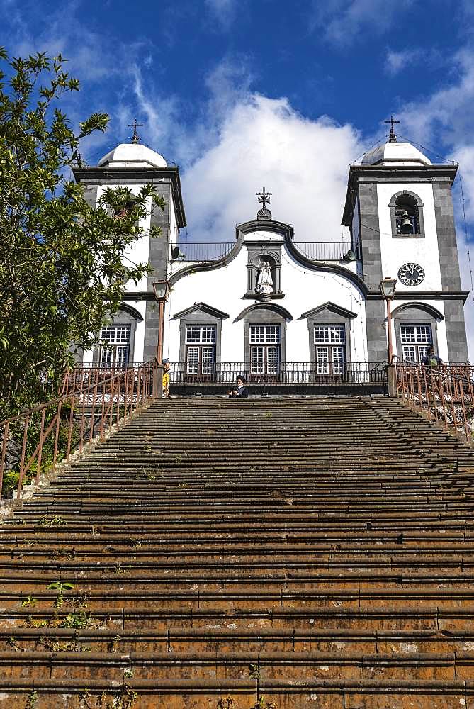 Stairs to the pilgrimage church Nossa Senhora do Monte, Monte, Funchal, Madeira, Portugal, Europe