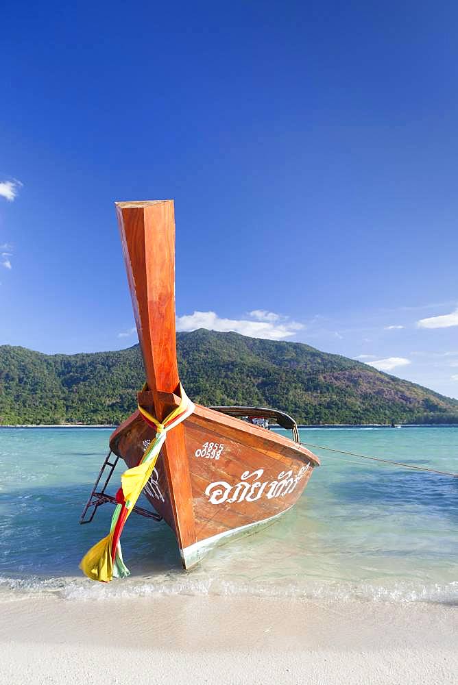 Longtail boat, Ko Lipe island, Tarutao Marine National Park, Thailand, Asia