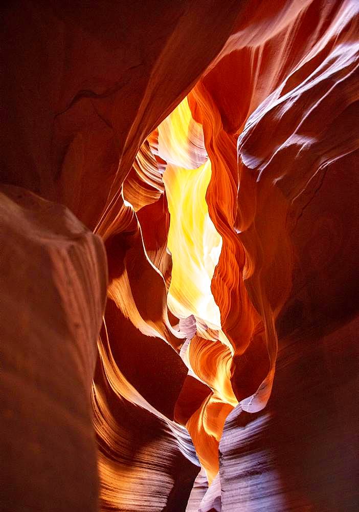 Sandstone Formations in Sandstone Canyon, Slot Canyon, Sandstone Rock, Upper Antelope Canyon, Page, Navajo Nation Reservation, Arizona, USA, North America