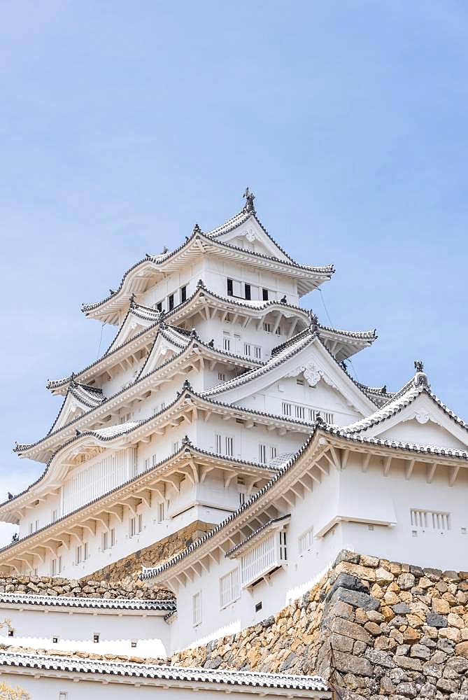 Himeji Castle, Himeji-jo, Shirasagijo or White Heron Castle, Himeji, Prefecture Hyogo, Japan, Asia