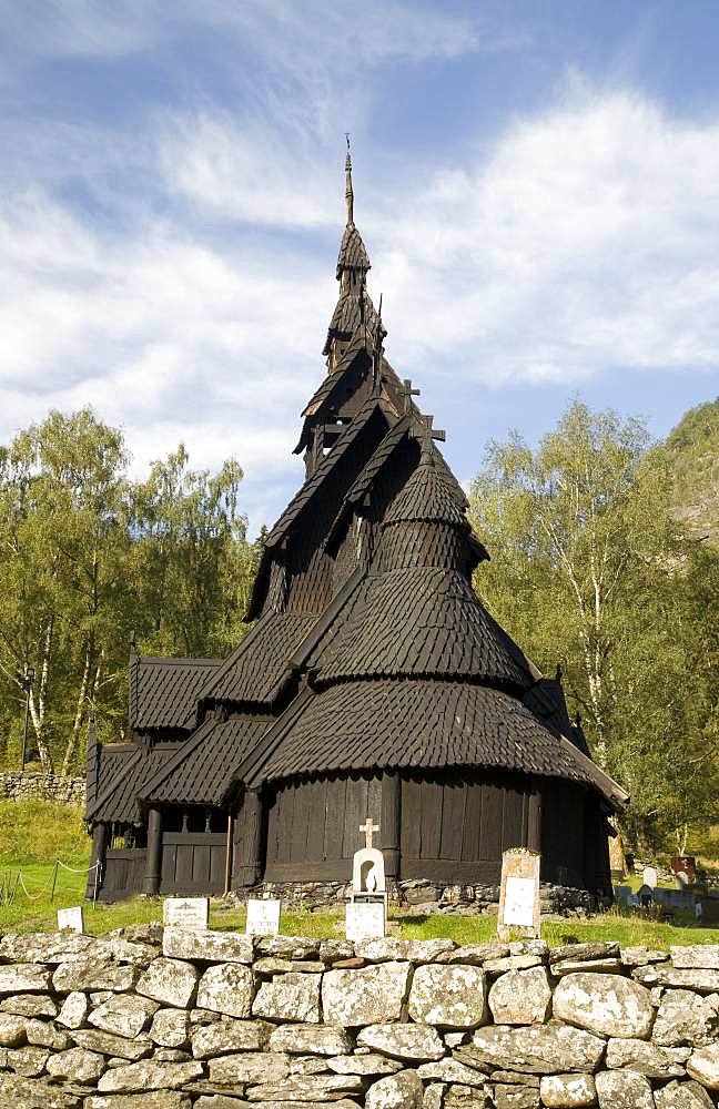 Stave Church of Borgund, Laerdal valley, Sogn og Fjordane, Norway, Europe