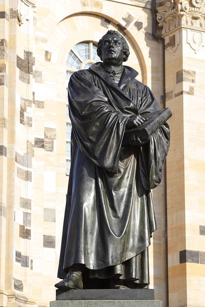 Luther Monument, Neumarkt, Dresden, Saxony, Germany, Europe