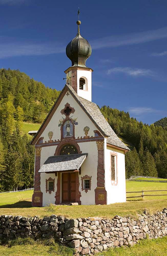 Church of St. John in Ranui, Dolomites, South Tyrol, Italy, Europe