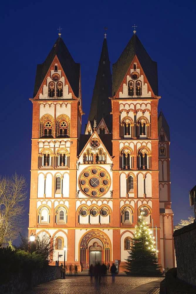 Limburg Cathedral, St. George's Cathedral, night shot, Limburg a. d. Lahn, Hesse, Germany, Europe